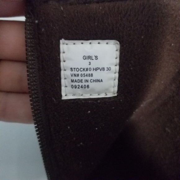 LL Bean Brown Suede Leather Zip Moccasin Winter Fleece Lined Boots Girls Size 3. - Picture 12 of 13